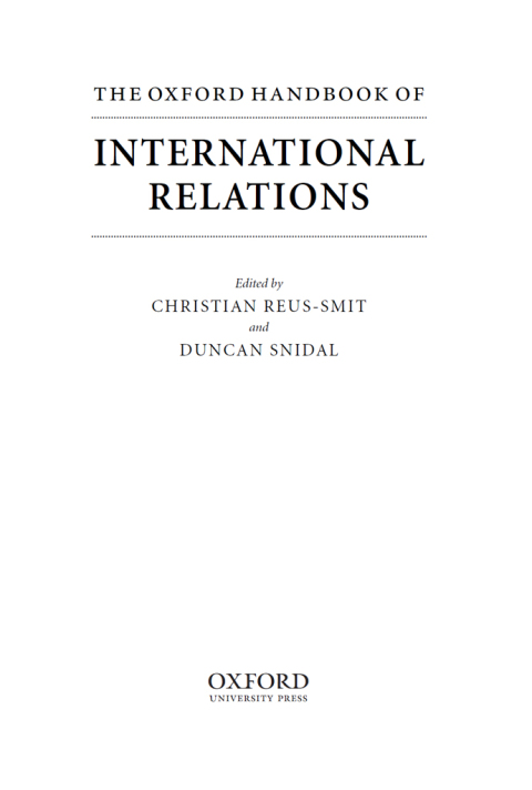 Cover image for book The Oxford Handbook of International Relations