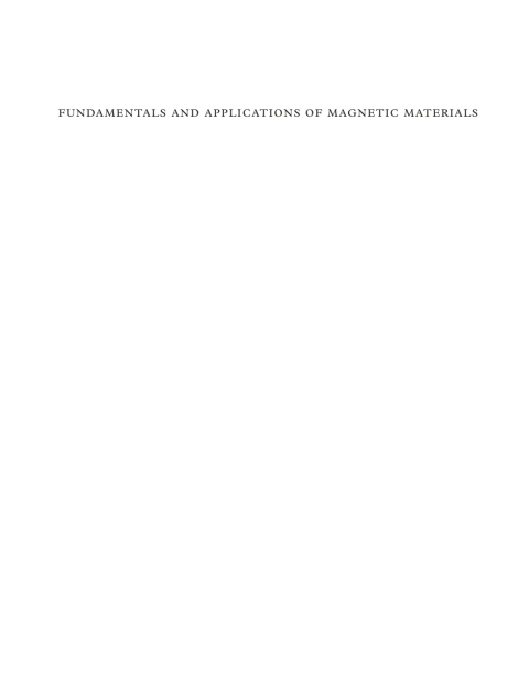 Cover image for book Fundamentals and Applications of Magnetic Materials