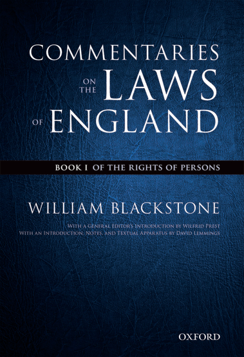 Cover image for book The Oxford Edition of Blackstone's: Commentaries on the Laws of England