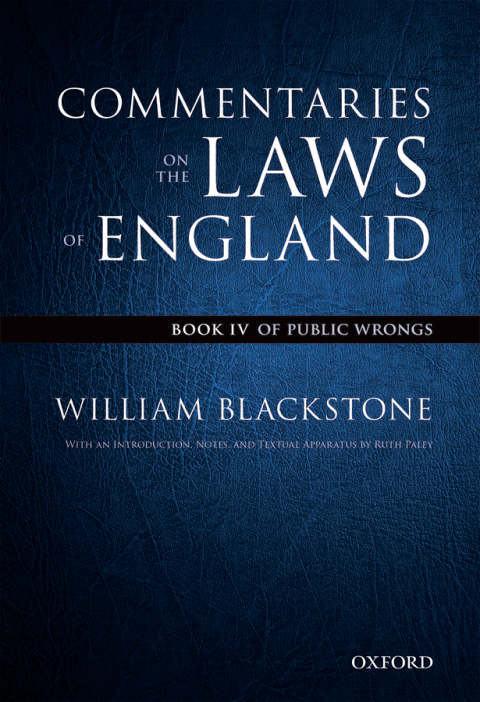 Cover image for book The Oxford Edition of Blackstone's: Commentaries on the Laws of England