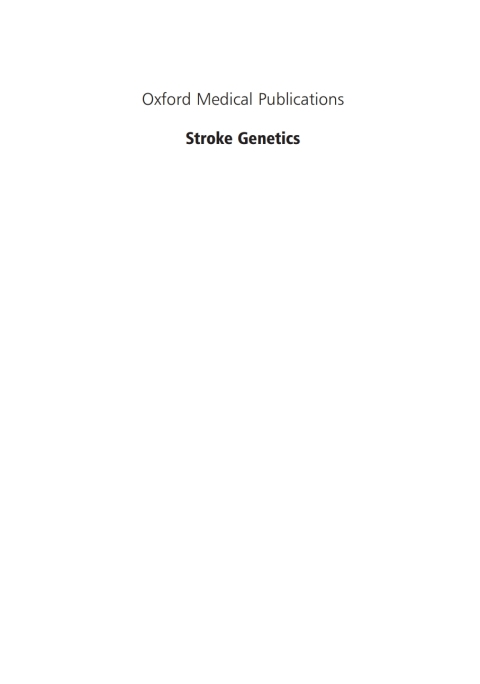 Cover image for book Stroke Genetics