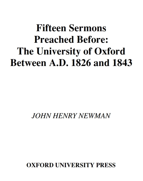 Cover image for book John Henry Newman: Fifteen Sermons Preached Before the University of Oxford