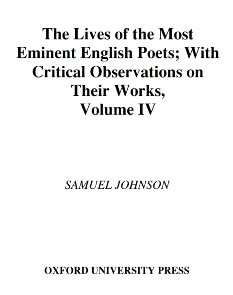 Cover image for book Samuel Johnson's Lives of the Poets