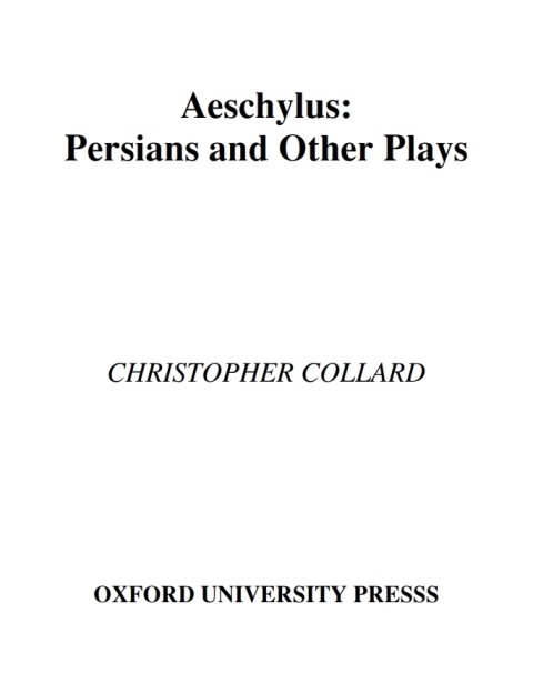 Cover image for book Aeschylus: Persians and Other Plays