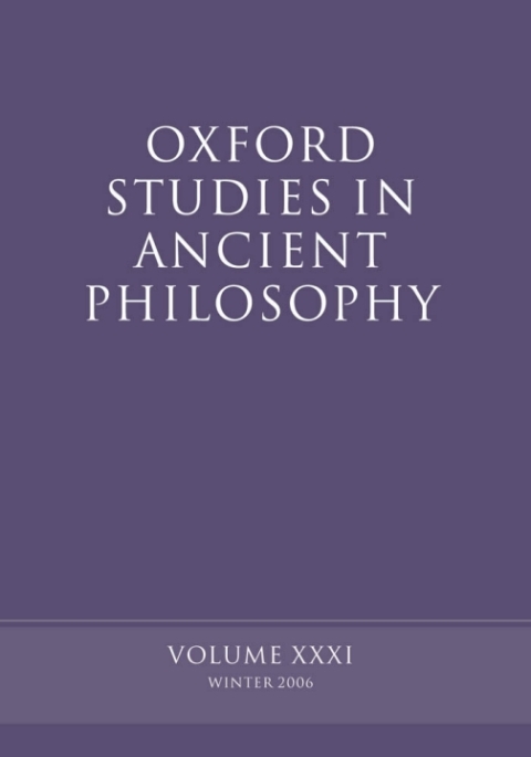 Cover image for book Oxford Studies in Ancient Philosophy XXXI