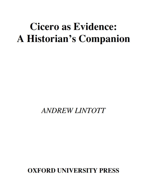Cover image for book Cicero as Evidence