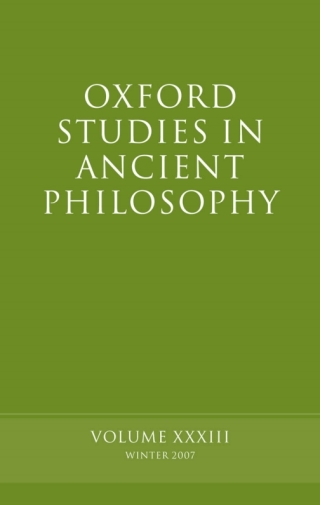 Oxford Studies in Ancient Philosophy XXXIII