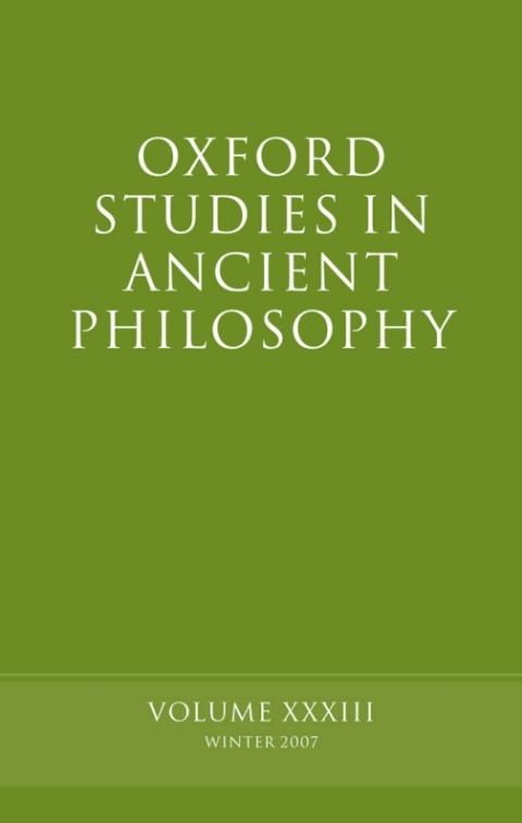 Cover image for book Oxford Studies in Ancient Philosophy XXXIII