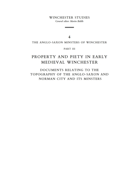 Cover image for book The Anglo-Saxon Minsters of Winchester