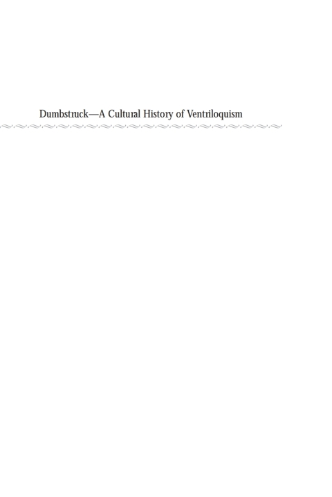 Cover image for book Dumbstruck - A Cultural History of Ventriloquism