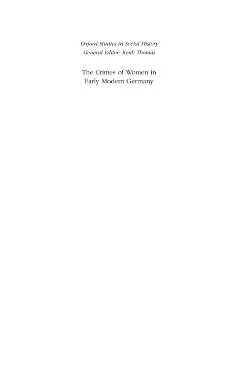 Cover image for book The Crimes of Women in Early Modern Germany