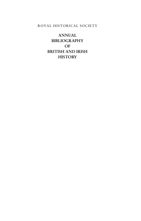 Cover image for book Royal Historical Society Annual Bibliography of British and Irish History: Publications of 1999