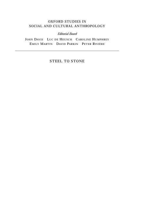 Cover image for book Steel to Stone