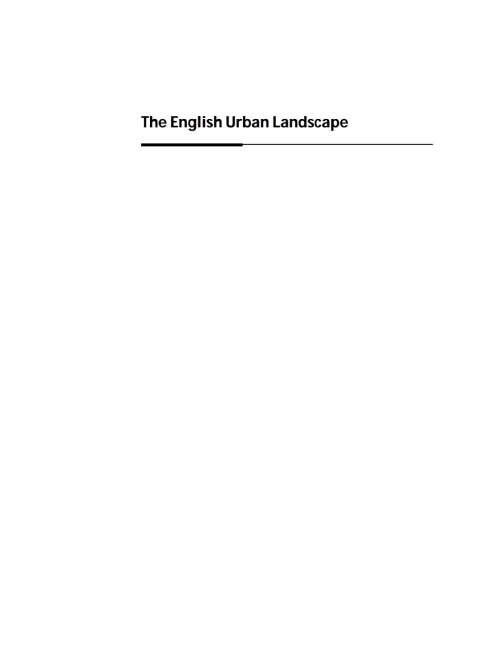 Cover image for book The English Urban Landscape