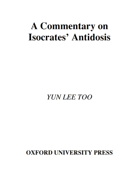 Cover image for book A Commentary on Isocrates' Antidosis