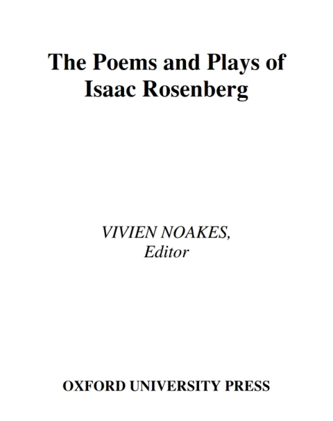 Cover image for book The Poems and Plays of Isaac Rosenberg