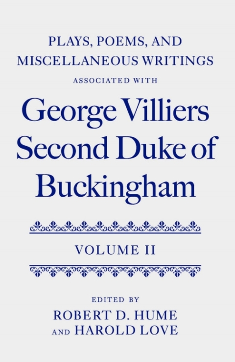Cover image for book Plays, Poems, and Miscellaneous Writings associated with George Villiers, Second Duke of Buckingham