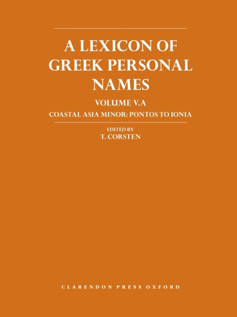 Cover image for book A Lexicon of Greek Personal Names