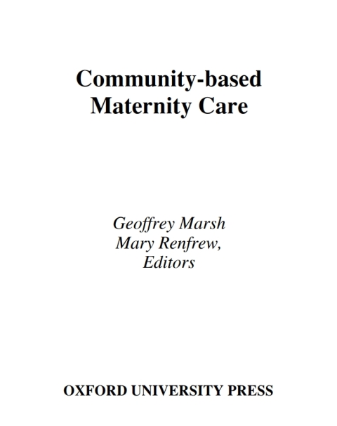Cover image for book Community-based Maternity Care