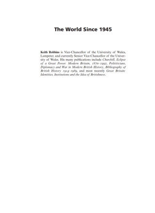 The World Since 1945