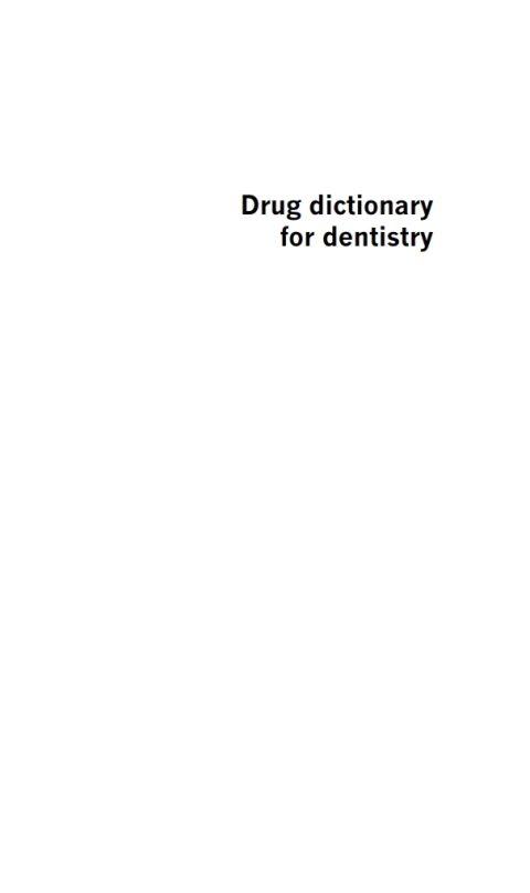 Cover image for book Drug Dictionary for Dentistry