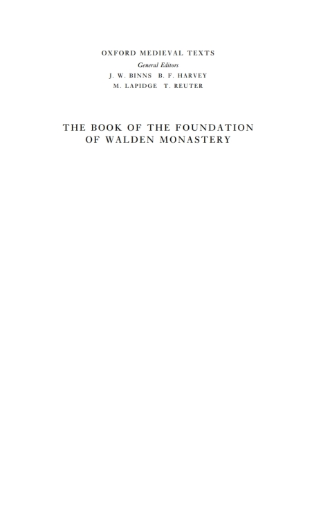 Cover image for book The Book of the Foundation of Walden Monastery