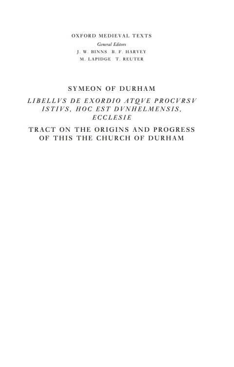 Cover image for book Libellus de Exordio atque Procursu istius, hoc est Dunhelmensis, Ecclesie