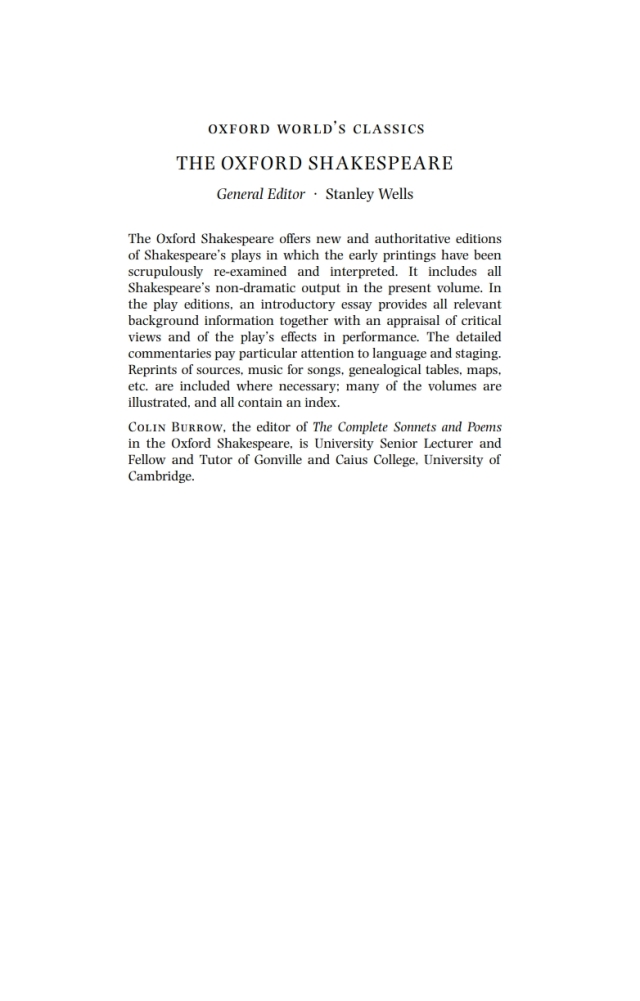 The Complete Sonnets and Poems: The Oxford Shakespeare