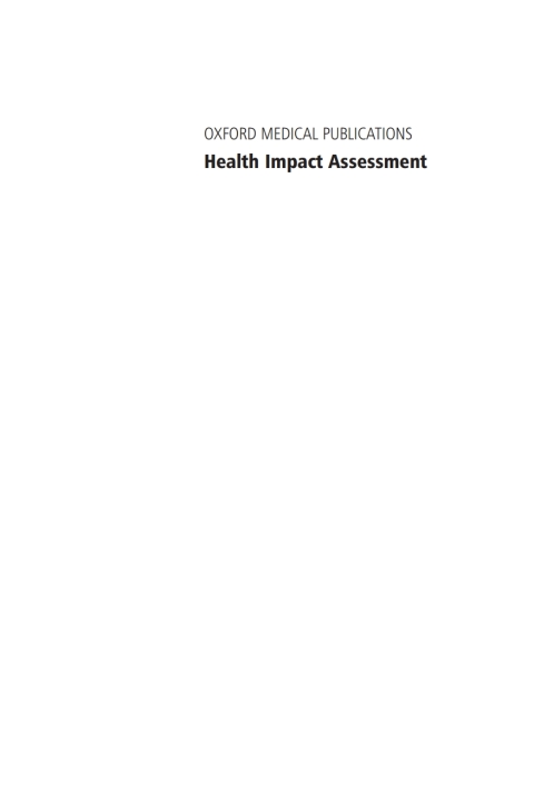 Cover image for book Health Impact Assessment