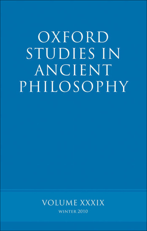 Cover image for book Oxford Studies in Ancient Philosophy volume 39