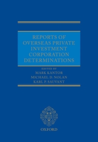Cover image: Reports of Overseas Private Investment Corporation Determinations 1st edition 9780199596850