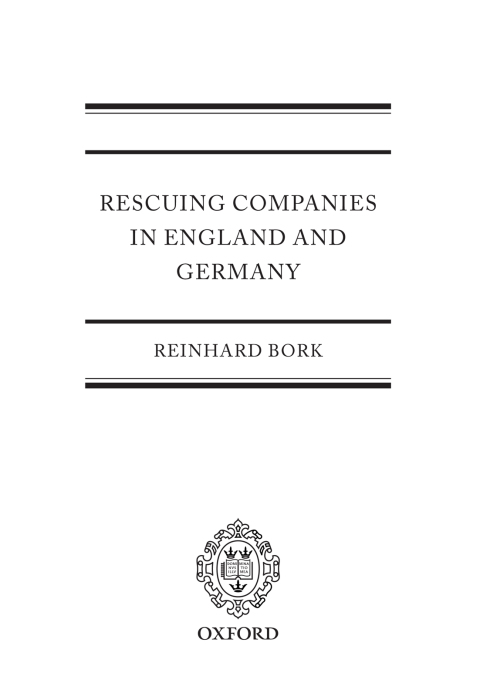 Cover image for book Rescuing Companies in England and Germany