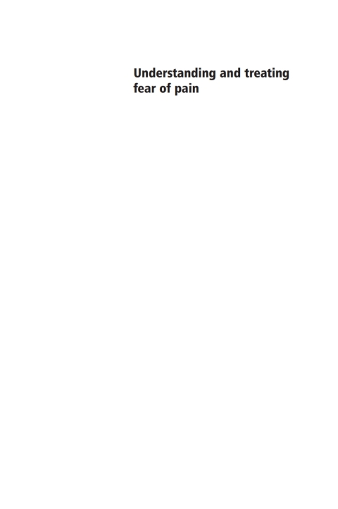 Cover image for book Understanding and Treating Fear of Pain