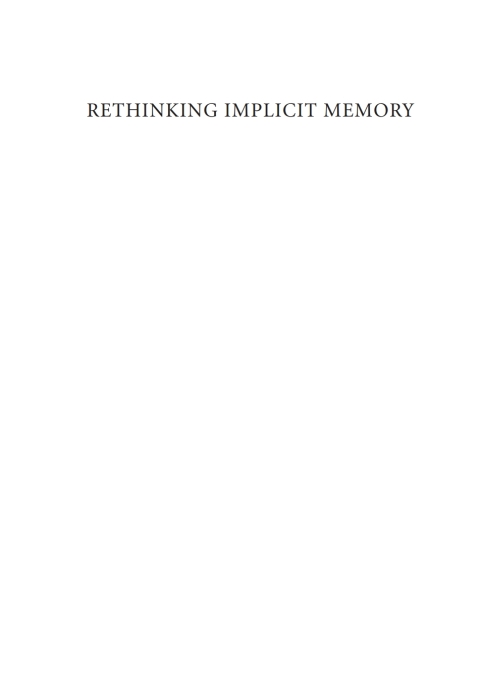 Cover image for book Rethinking Implicit Memory