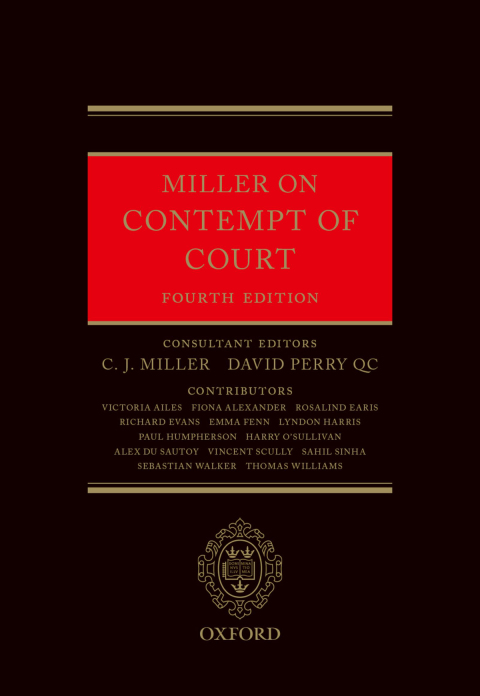 Cover image for book Miller on Contempt of Court