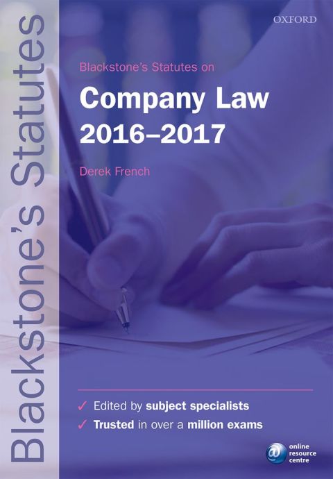 Cover image for book Blackstone's Statutes on Company Law 2016-2017