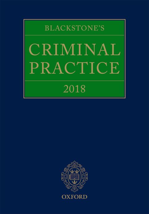Cover image for book Blackstone's Criminal Practice 2018