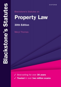 صورة الغلاف: Blackstone's Statutes on Property Law 30th edition 9780192858627