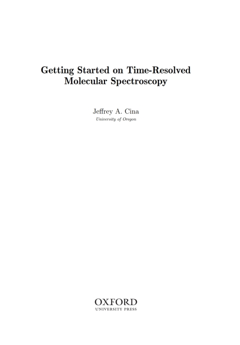 Cover image for book Getting Started on Time-Resolved Molecular Spectroscopy