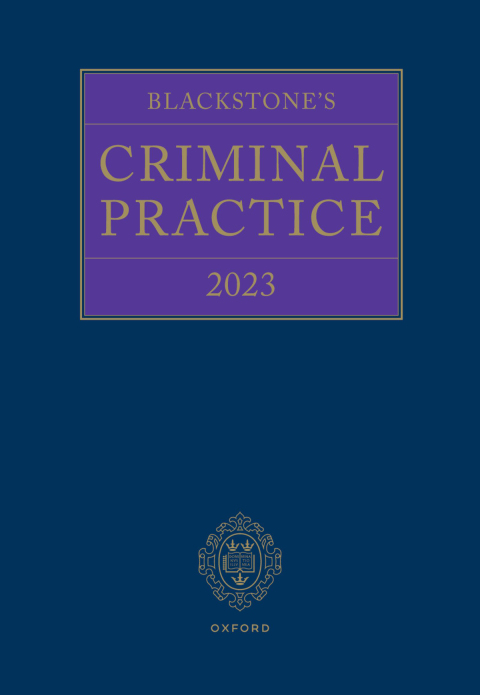 Cover image for book Blackstone's Criminal Practice 2023