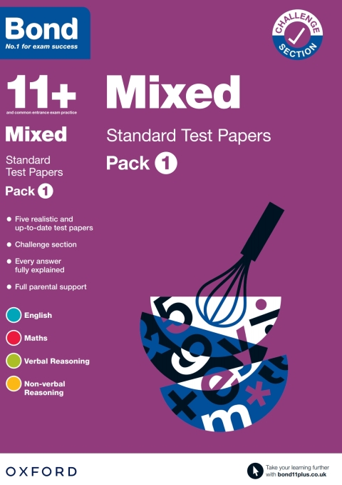 Cover image for book Bond 11+: Bond 11+ Mixed Standard Test Papers: Pack 1: Ready for the 2024 exam