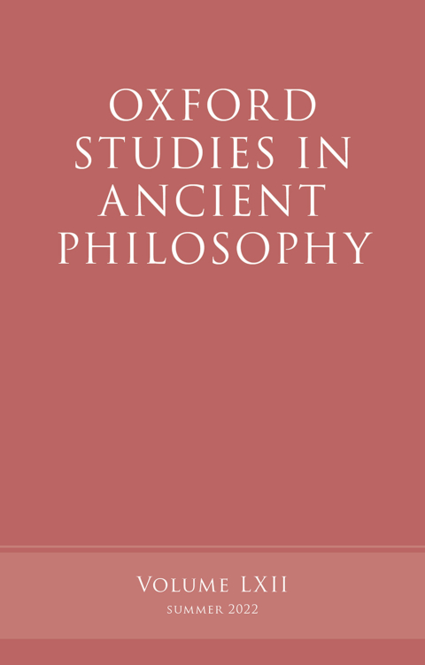 Cover image for book Oxford Studies in Ancient Philosophy, Volume 62