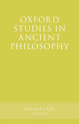 Oxford Studies in Ancient Philosophy, Volume 63