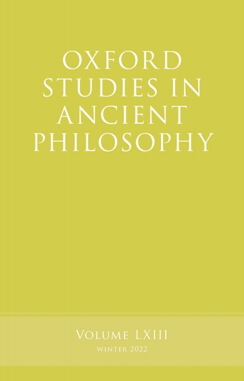 Cover image for book Oxford Studies in Ancient Philosophy, Volume 63