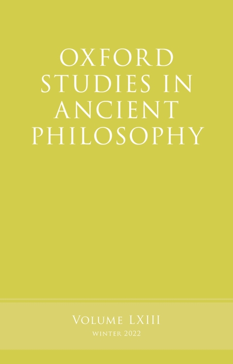 Cover image for book Oxford Studies in Ancient Philosophy, Volume 63