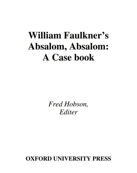 Cover image for book William Faulkner's Absalom, Absalom!