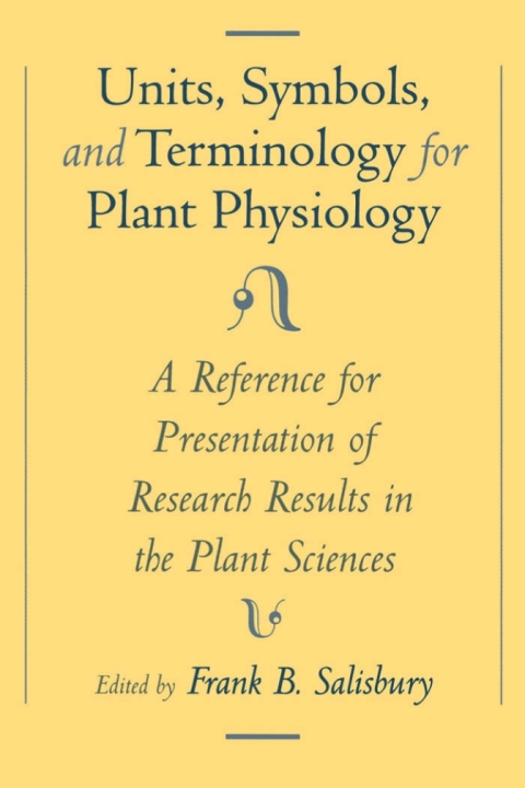 Cover image for book Units, Symbols, and Terminology for Plant Physiology