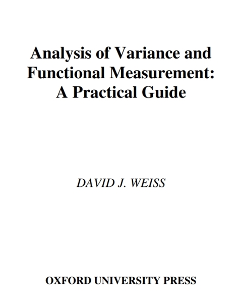 Cover image for book Analysis of Variance and Functional Measurement