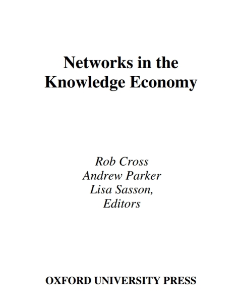 Cover image for book Networks in the Knowledge Economy