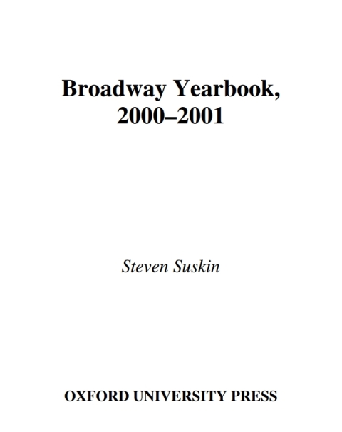 Cover image for book Broadway Yearbook 2000-2001